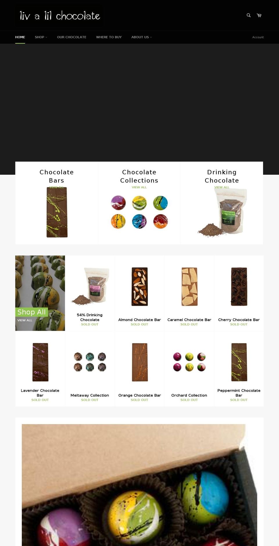 livalilchocolate.com — Shopify storefront screenshot