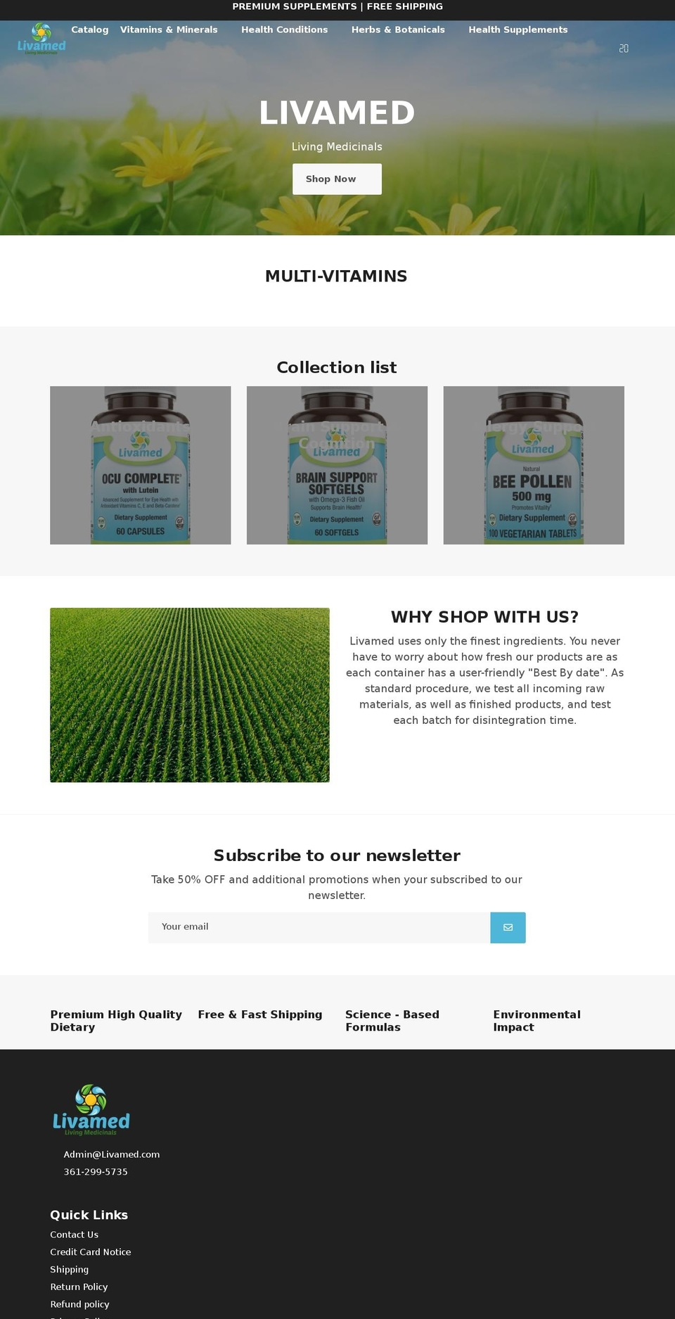 livamed.com shopify website screenshot