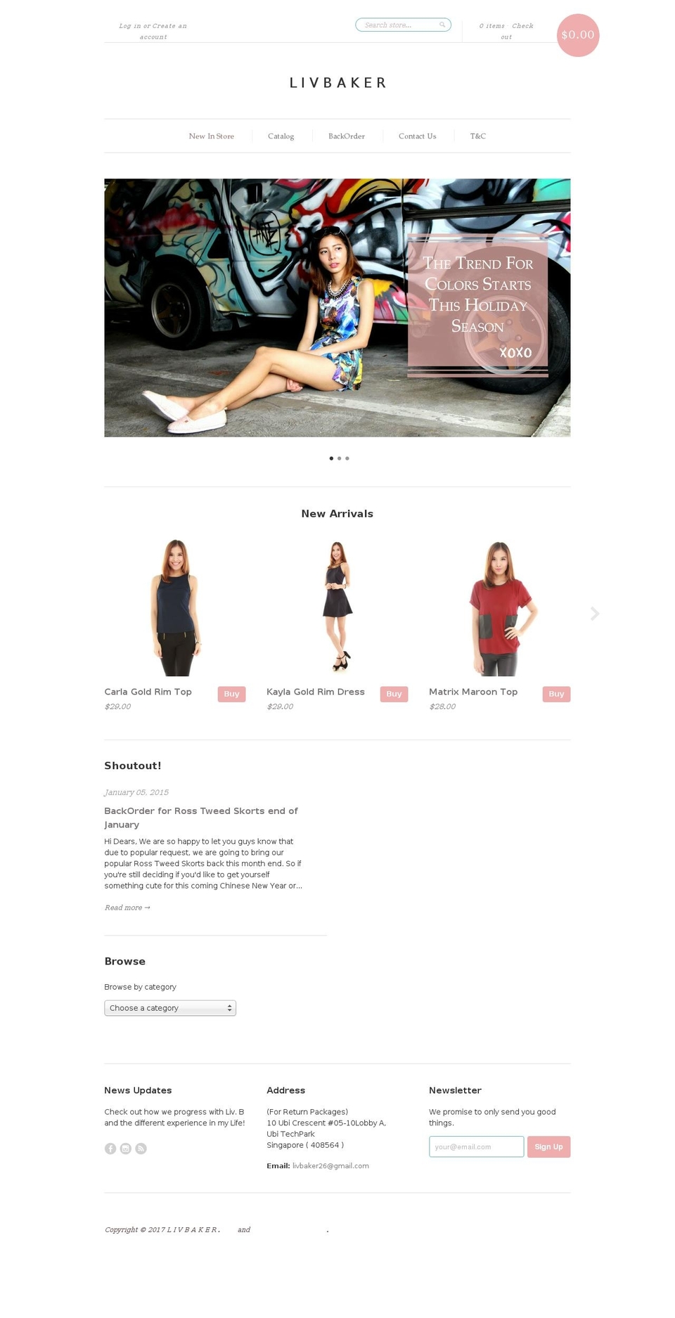 livbaker.com shopify website screenshot