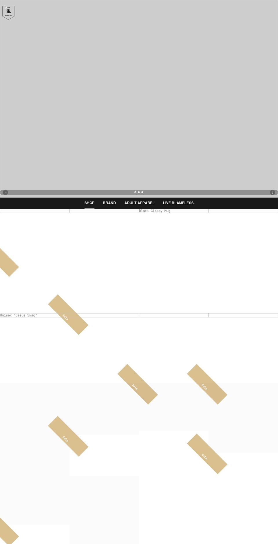 livblameless.com shopify website screenshot