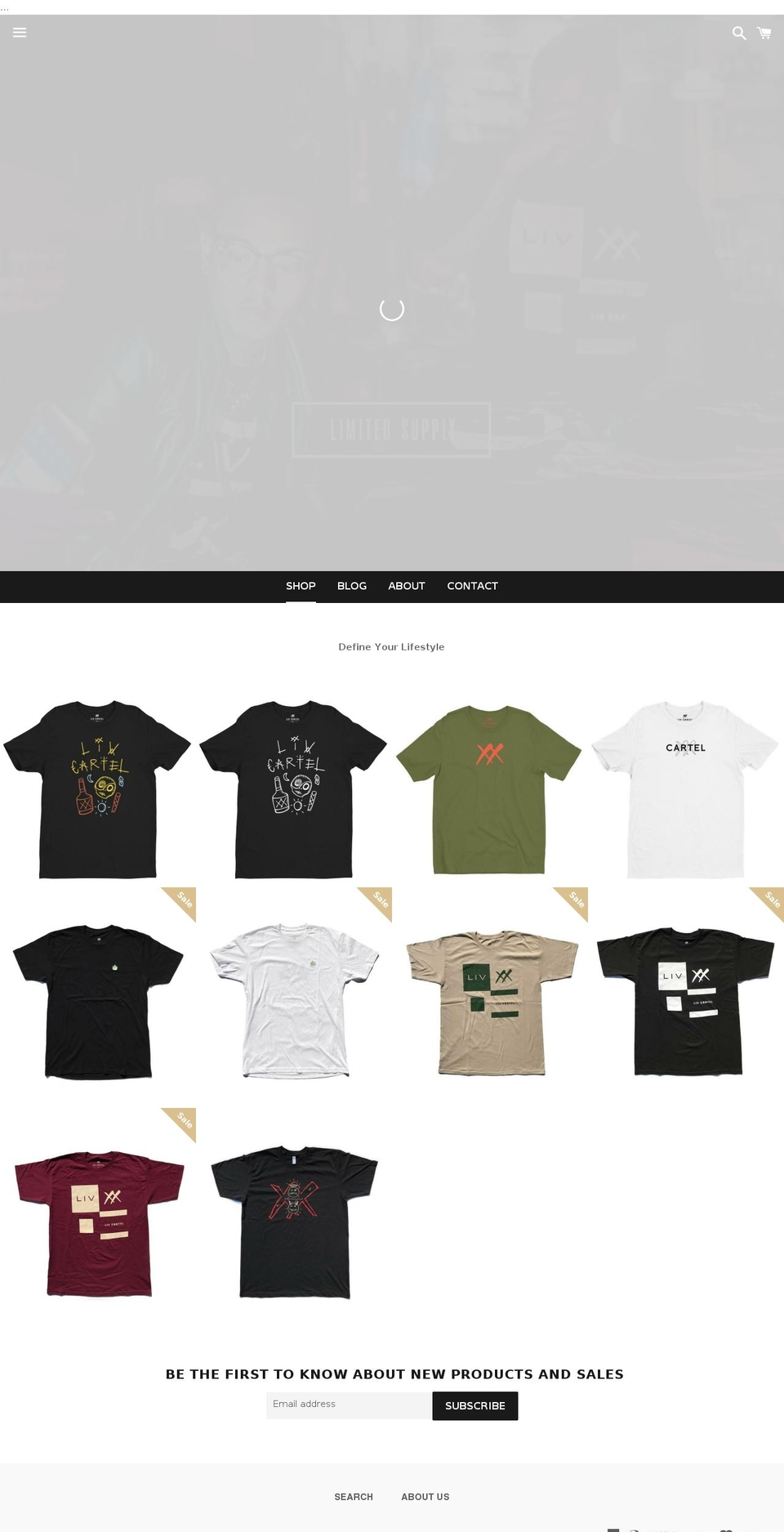 livcartel.com shopify website screenshot