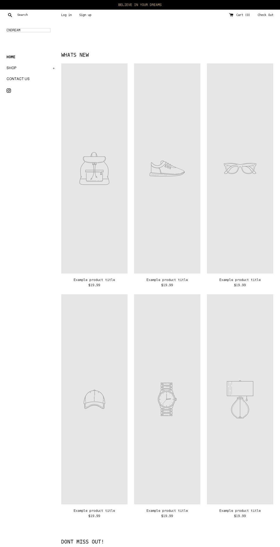 livcndream.com shopify website screenshot
