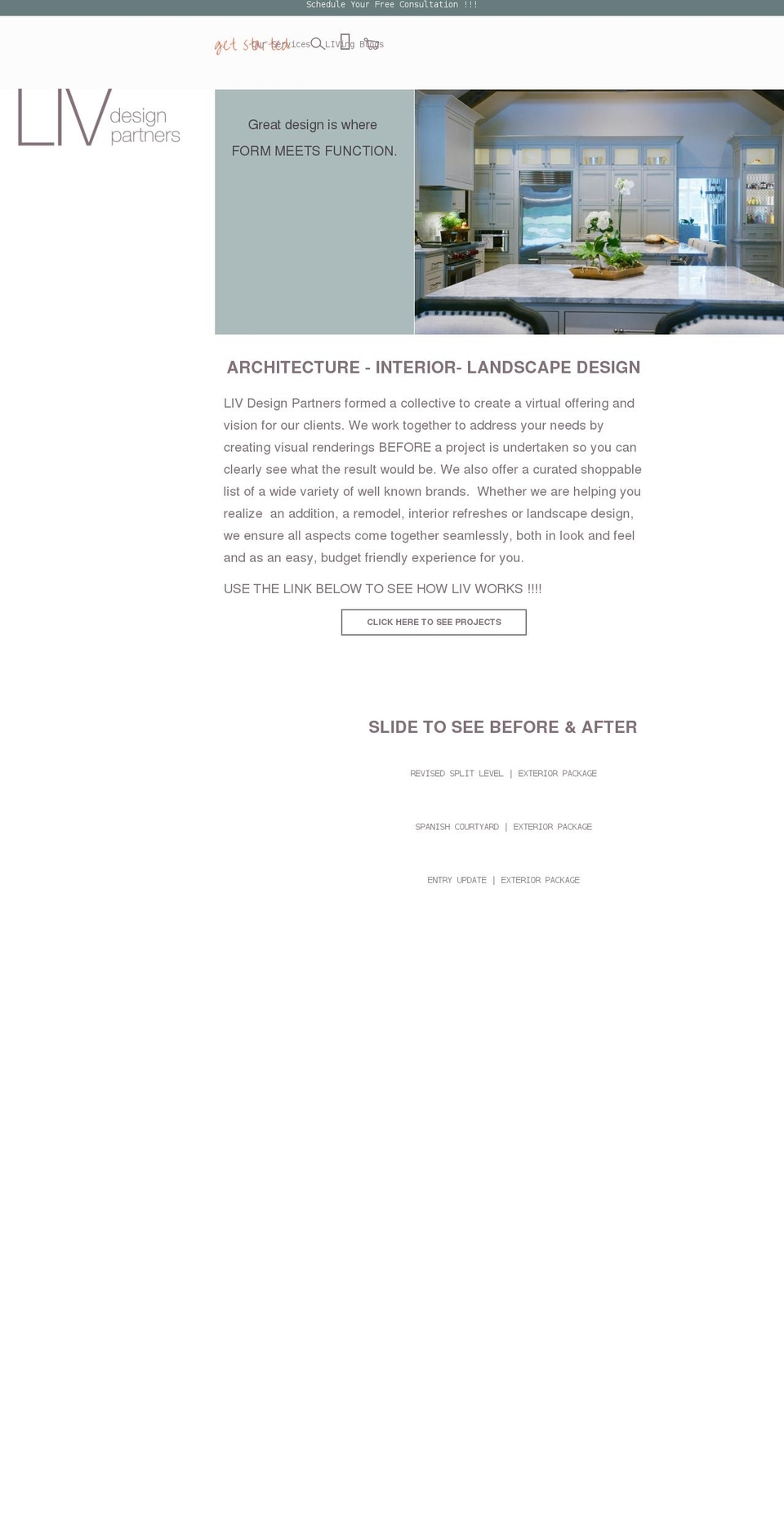 livdesignpartners.com shopify website screenshot
