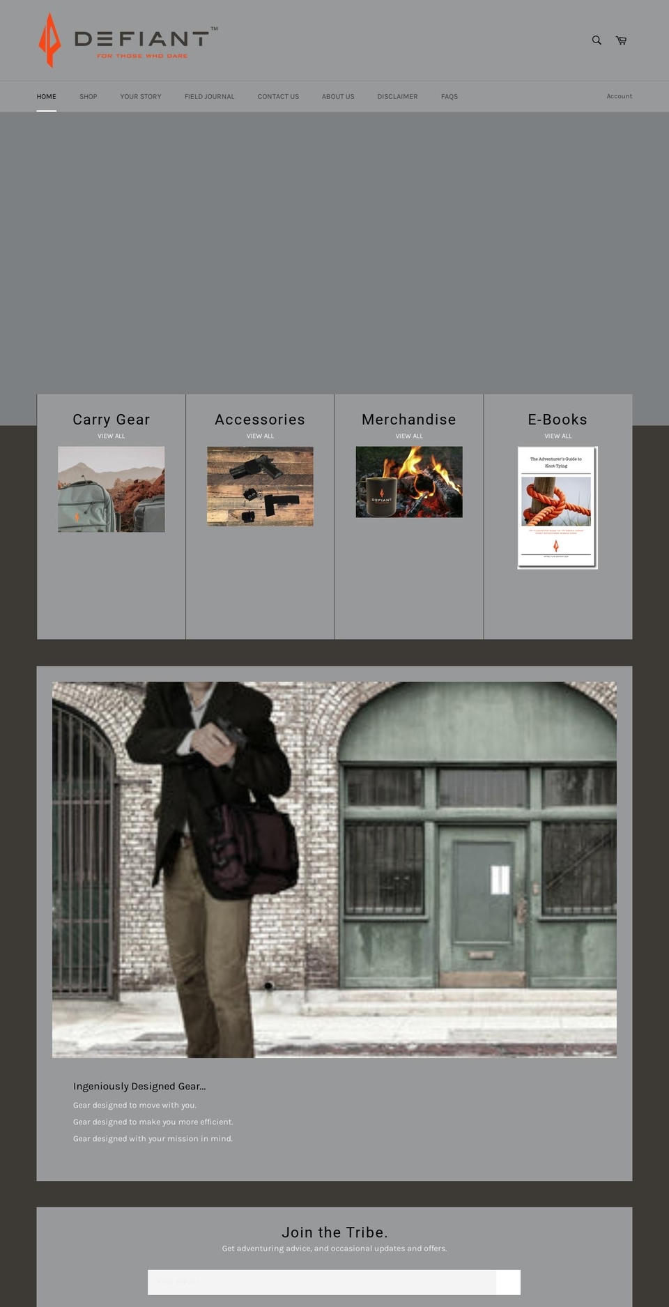 live-defiant.com — Shopify storefront screenshot
