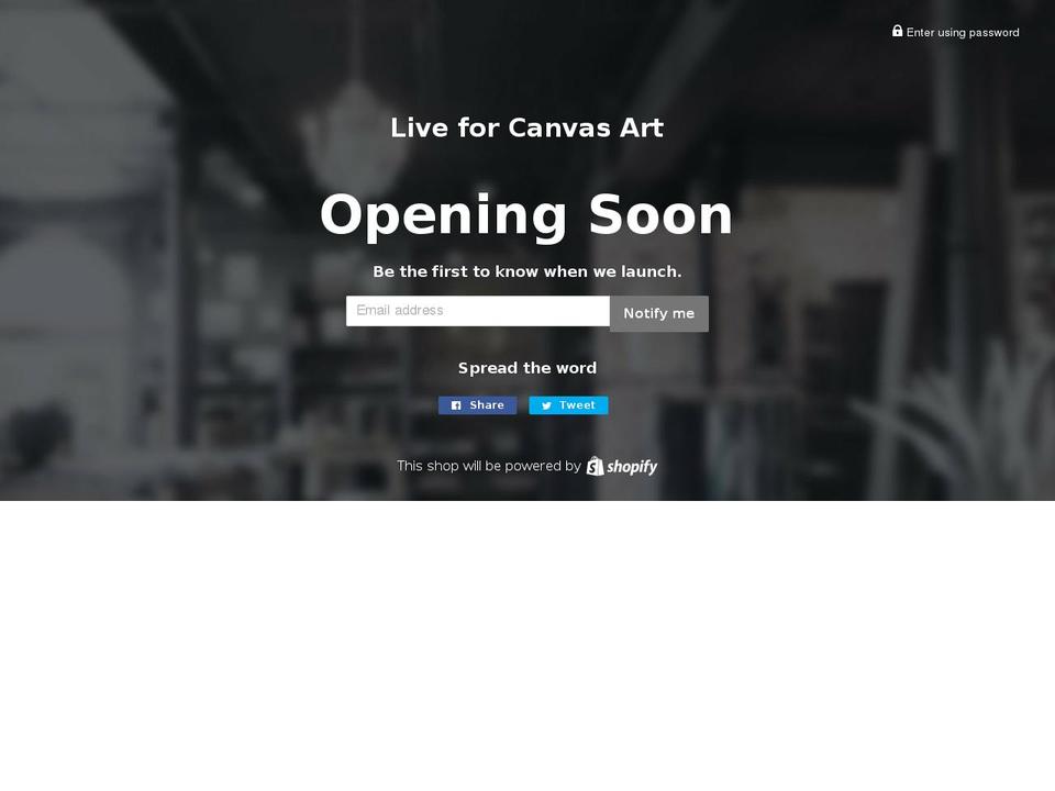 live-for-canvas-art.com — Shopify storefront screenshot