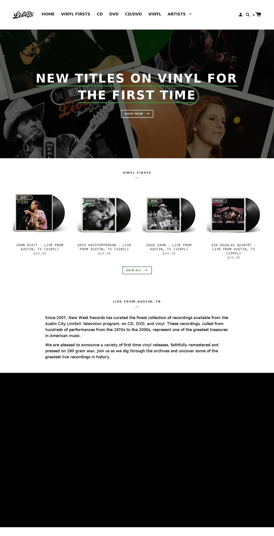live-from-austin-tx.myshopify.com shopify website screenshot