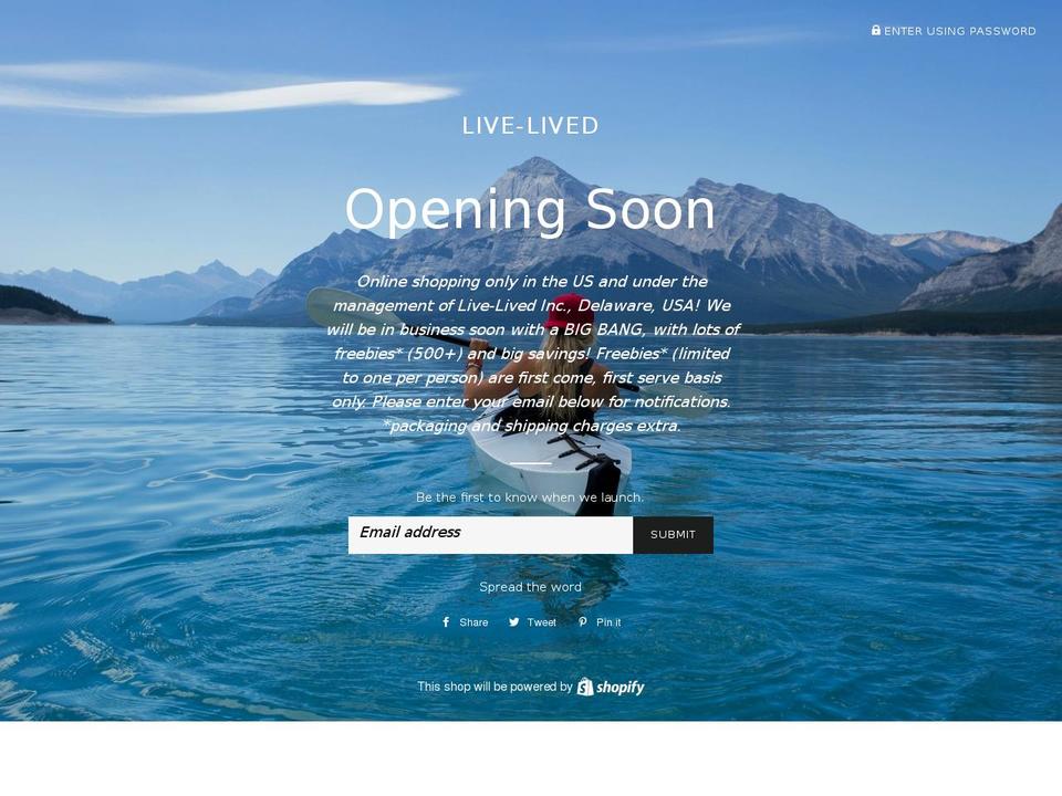 live-lived.net shopify website screenshot