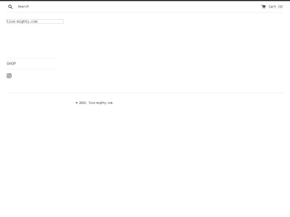 live-mighty.com shopify website screenshot