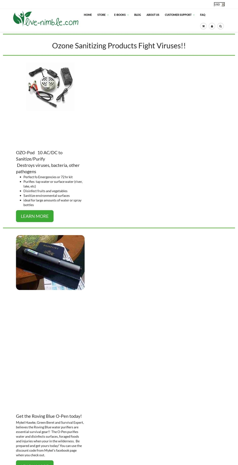 live-nimble-com.myshopify.com shopify website screenshot