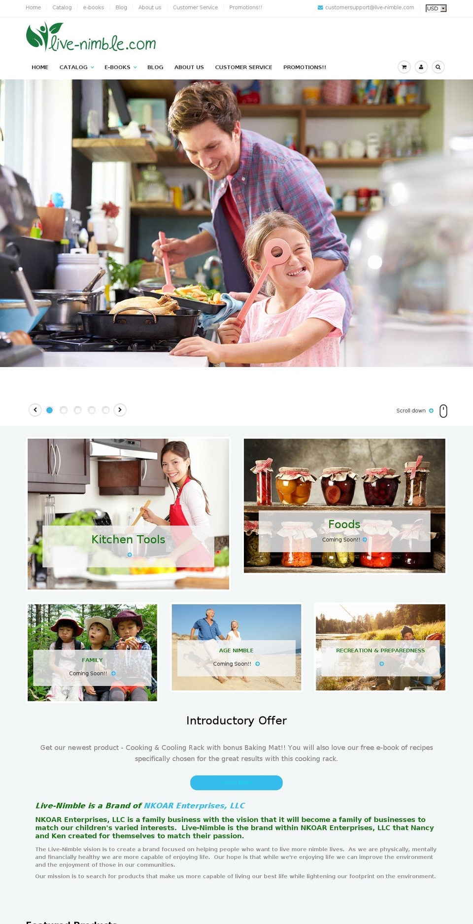 live-nimble.com shopify website screenshot