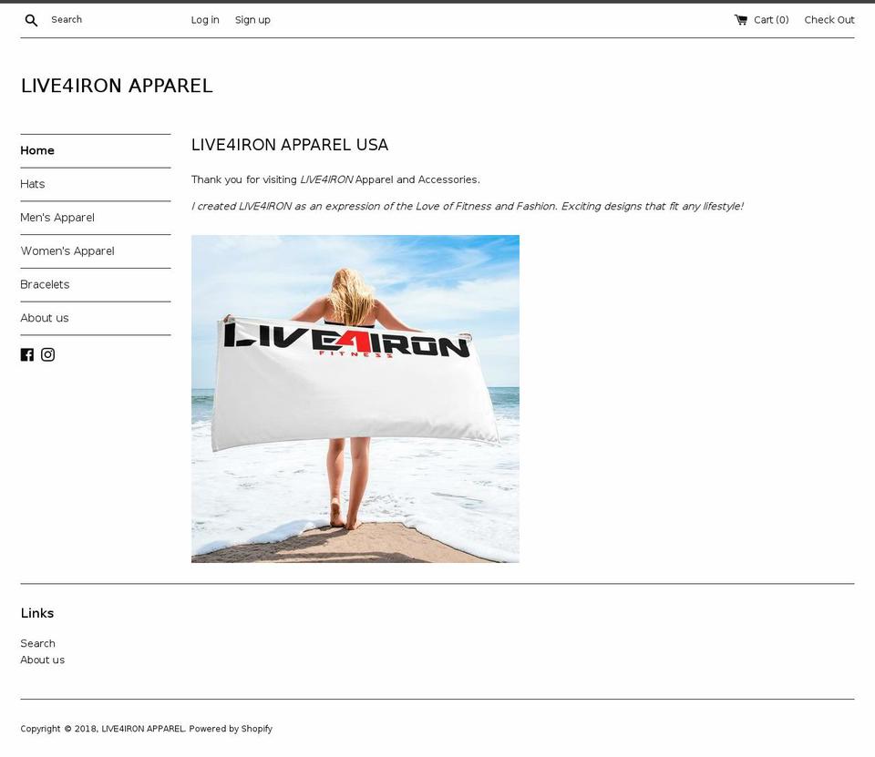 live4iron.com — Shopify storefront screenshot