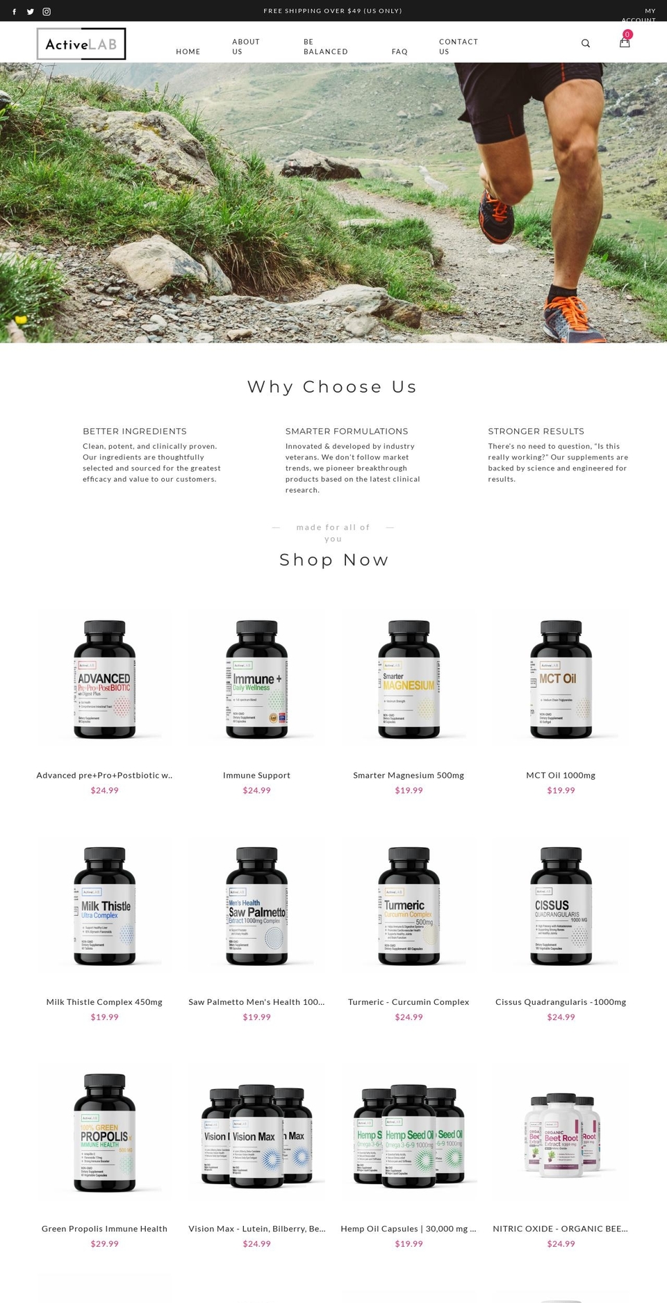 liveactivelab.com shopify website screenshot