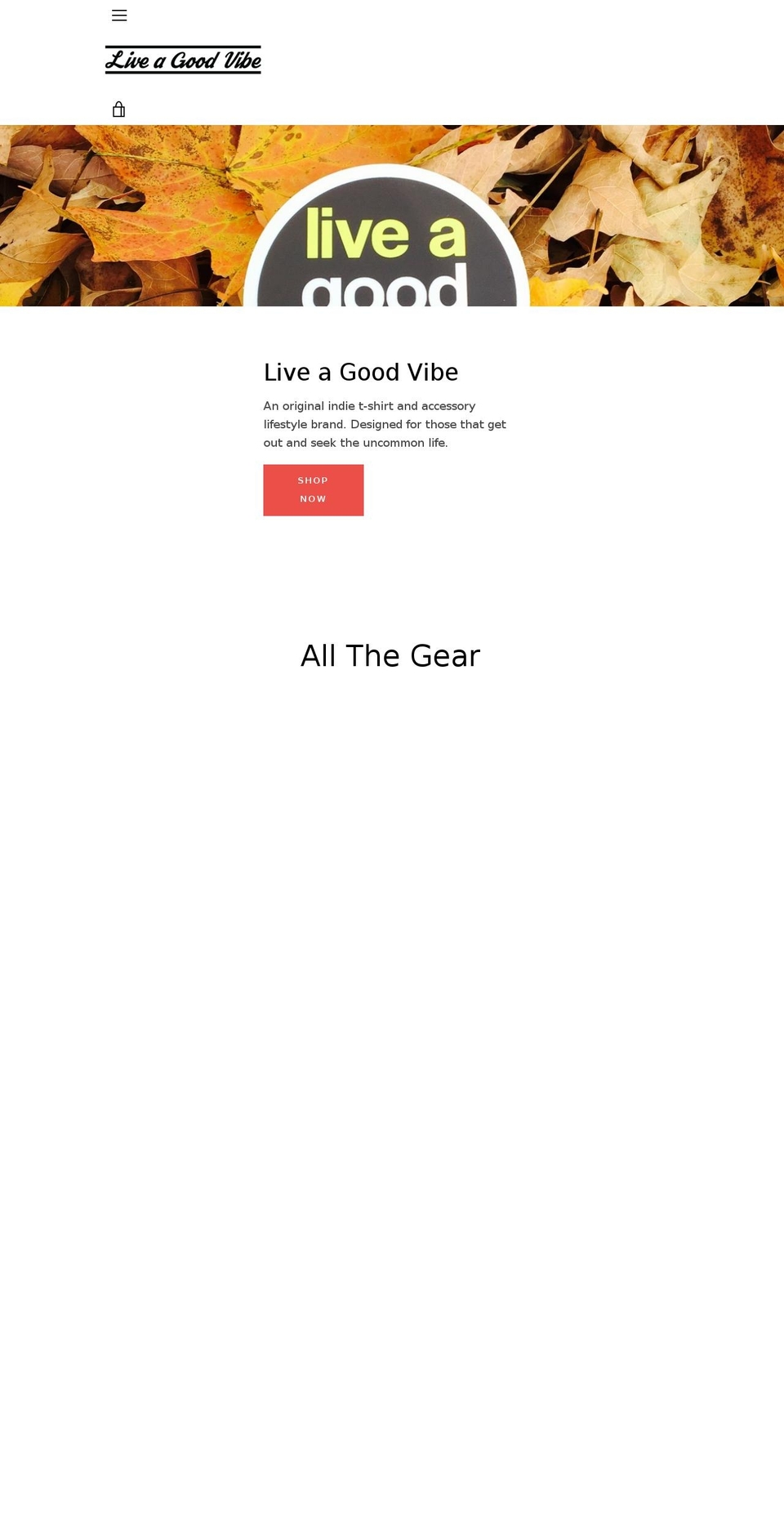 liveagoodvibe.com — Shopify storefront screenshot