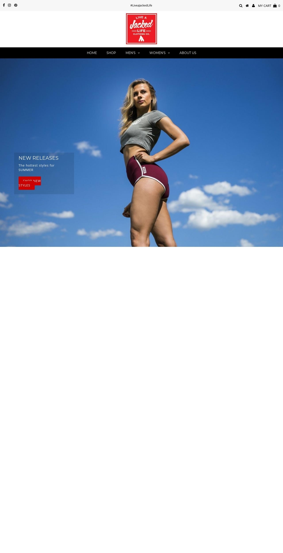 liveajackedlife.com — Shopify storefront screenshot