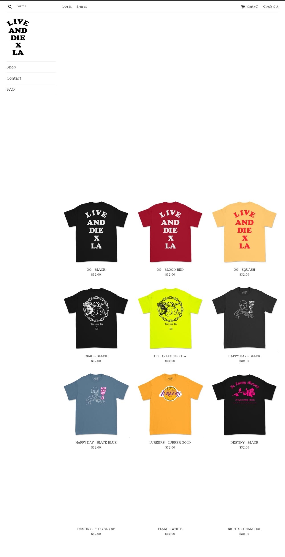 liveanddiexla.com shopify website screenshot