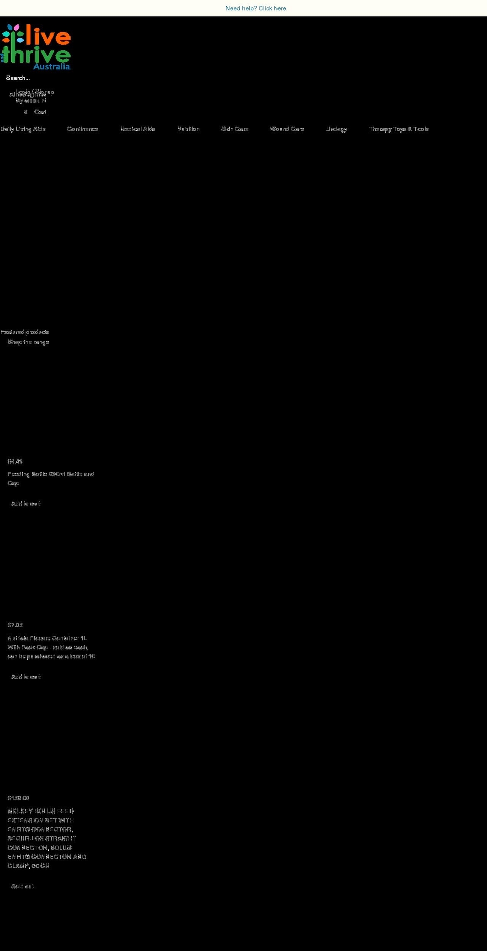 liveandthrive.com.au shopify website screenshot