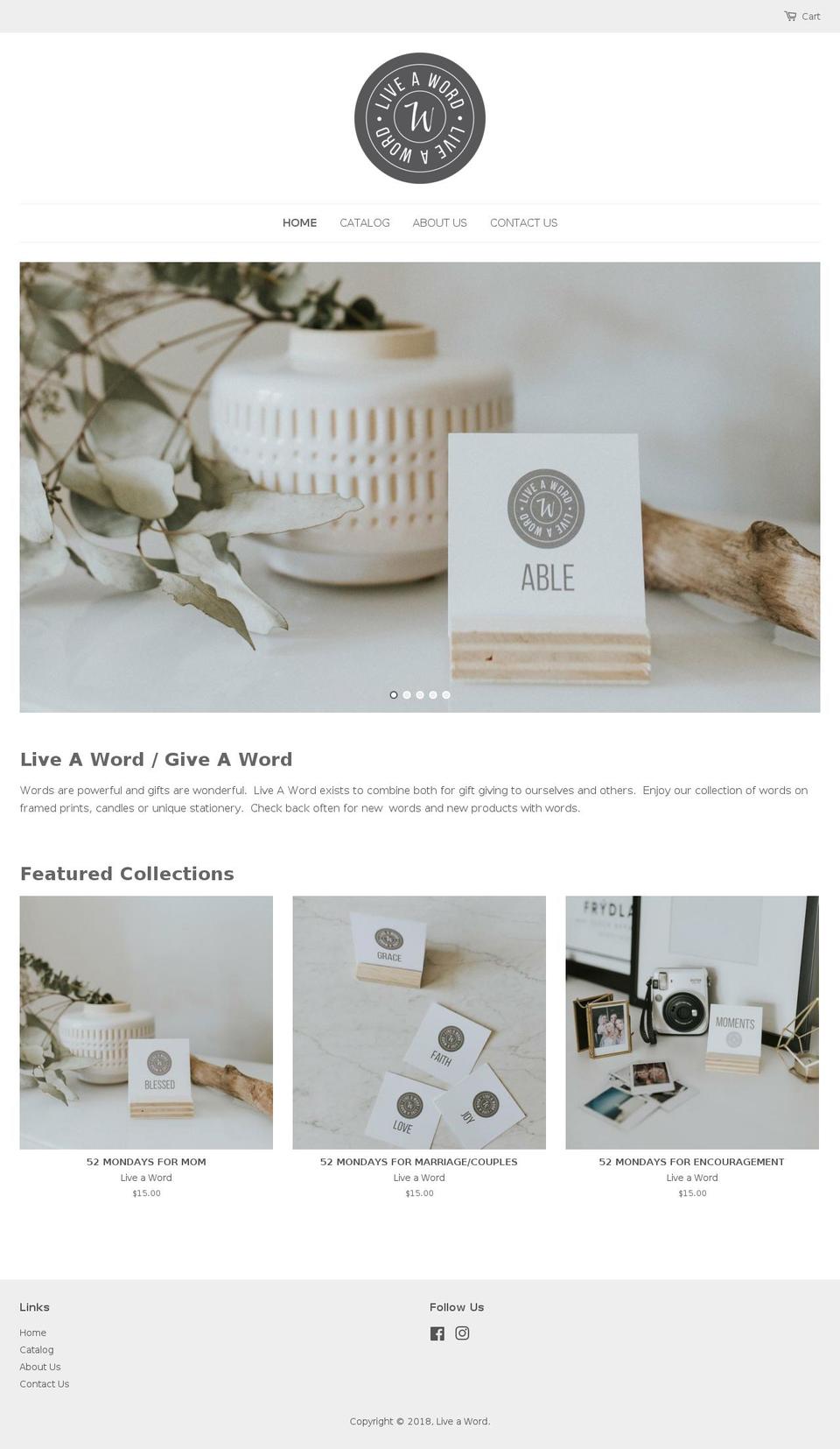 liveaword.com — Shopify storefront screenshot