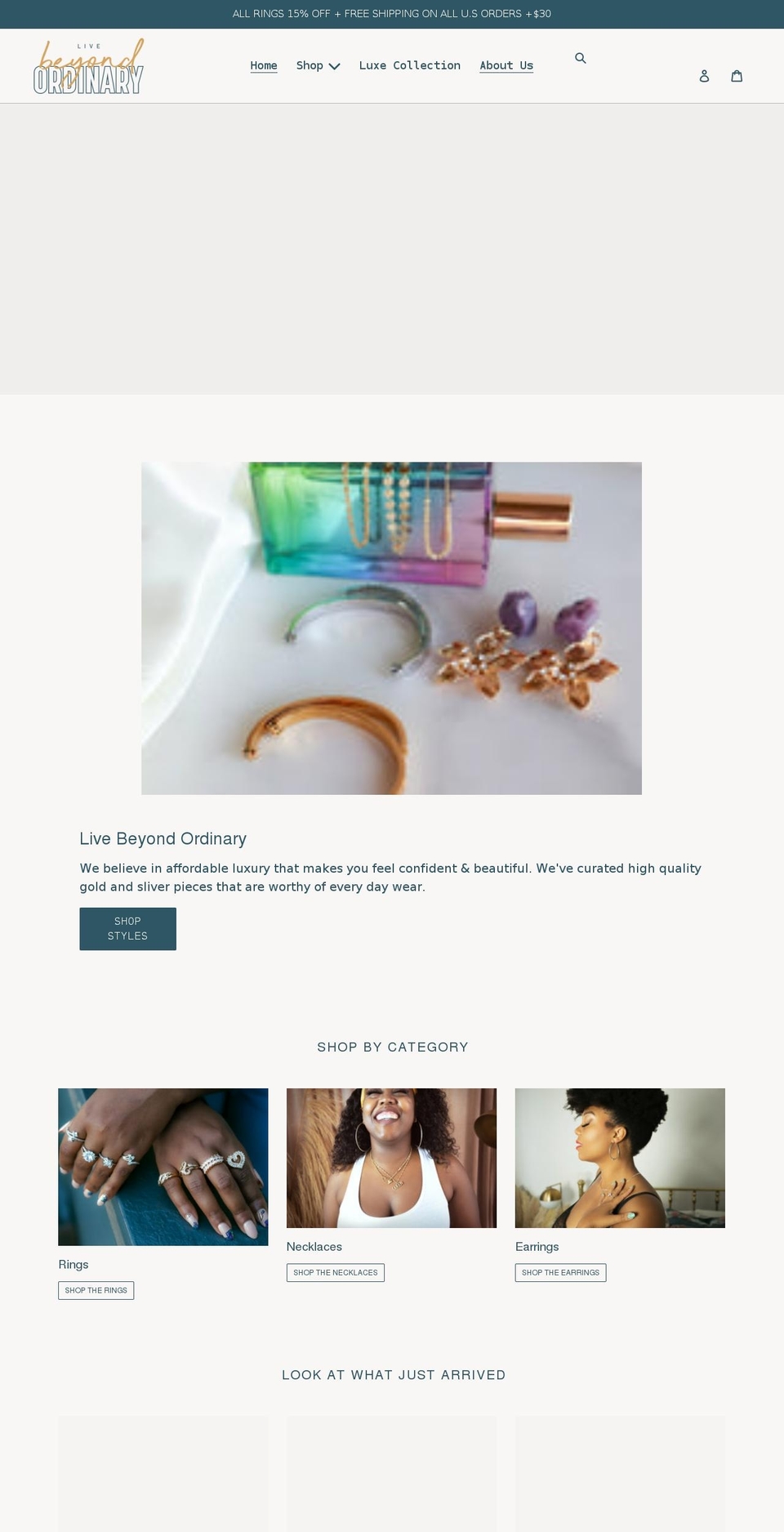 livebeyondordinary.net shopify website screenshot
