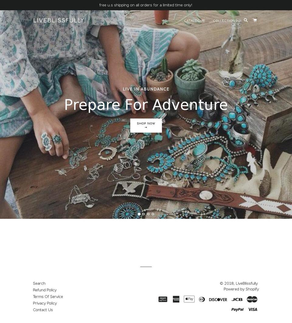 liveblissfullyy.com — Shopify storefront screenshot