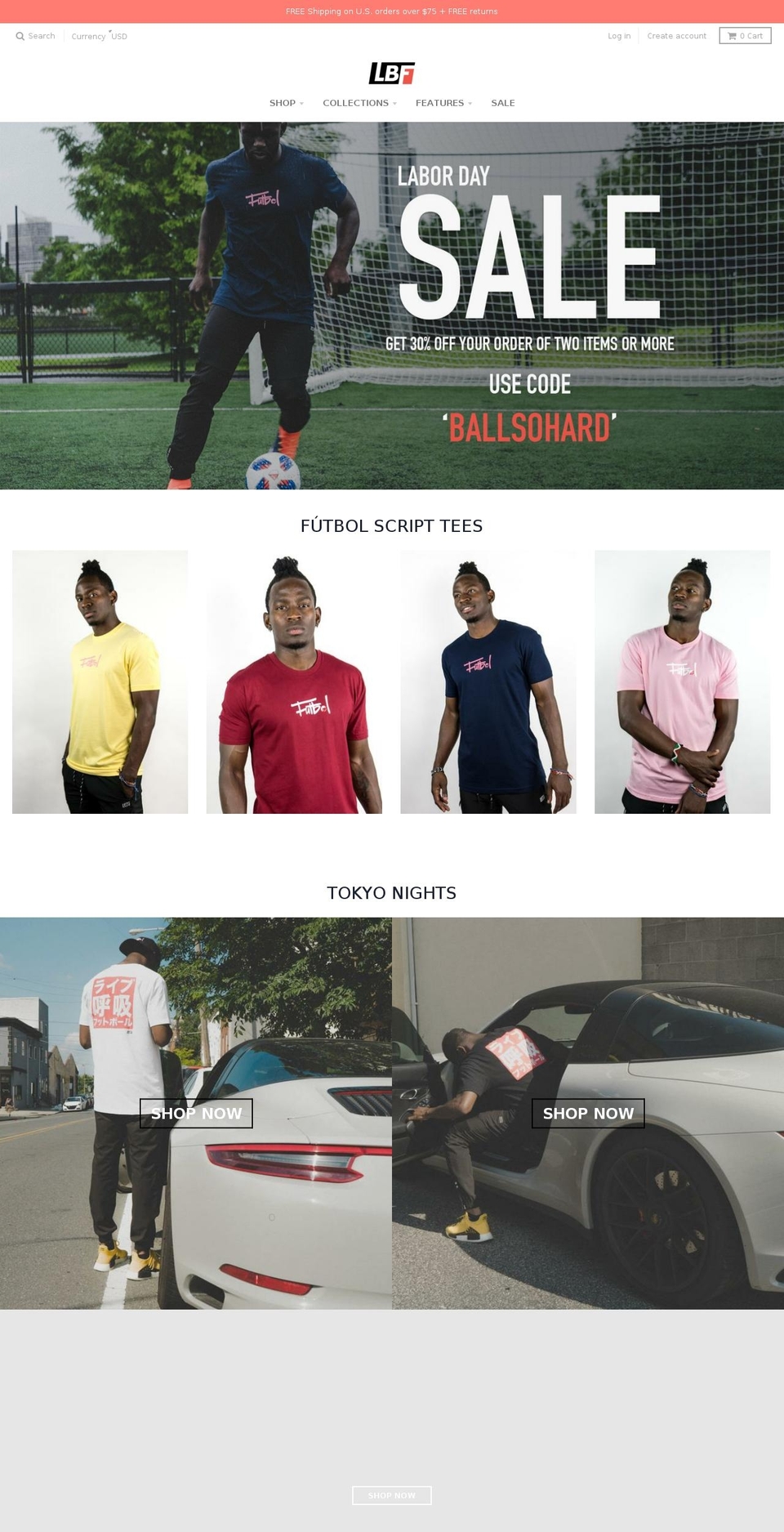 livebreathefootball.com — Shopify storefront screenshot