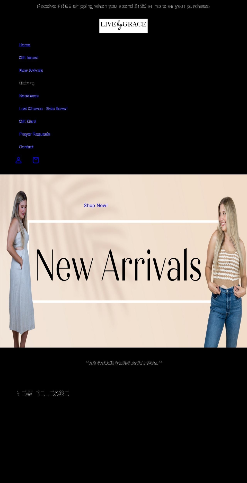 livebygrace.com shopify website screenshot