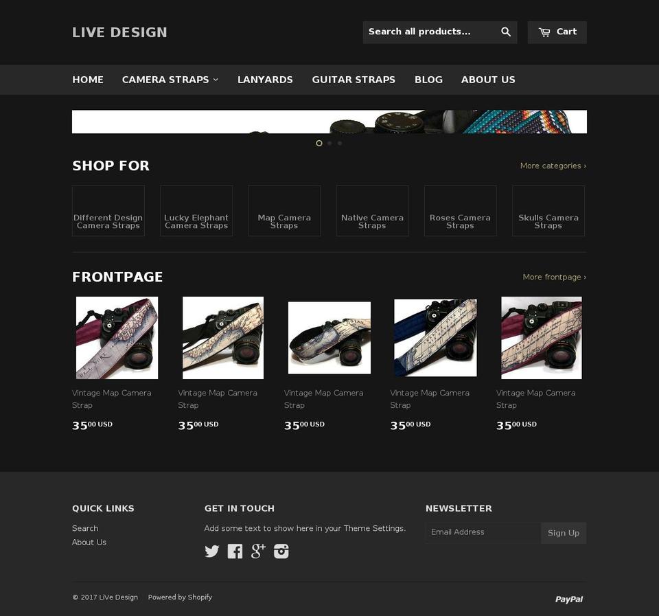 livecamerastraps.com shopify website screenshot