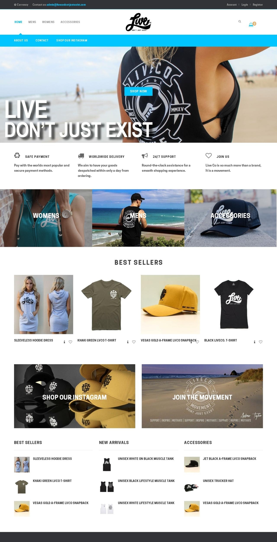 Live Co Shopify theme site example livecodontjustexist.com