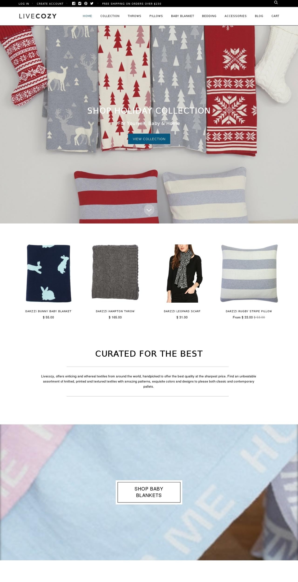 livecozy.com shopify website screenshot