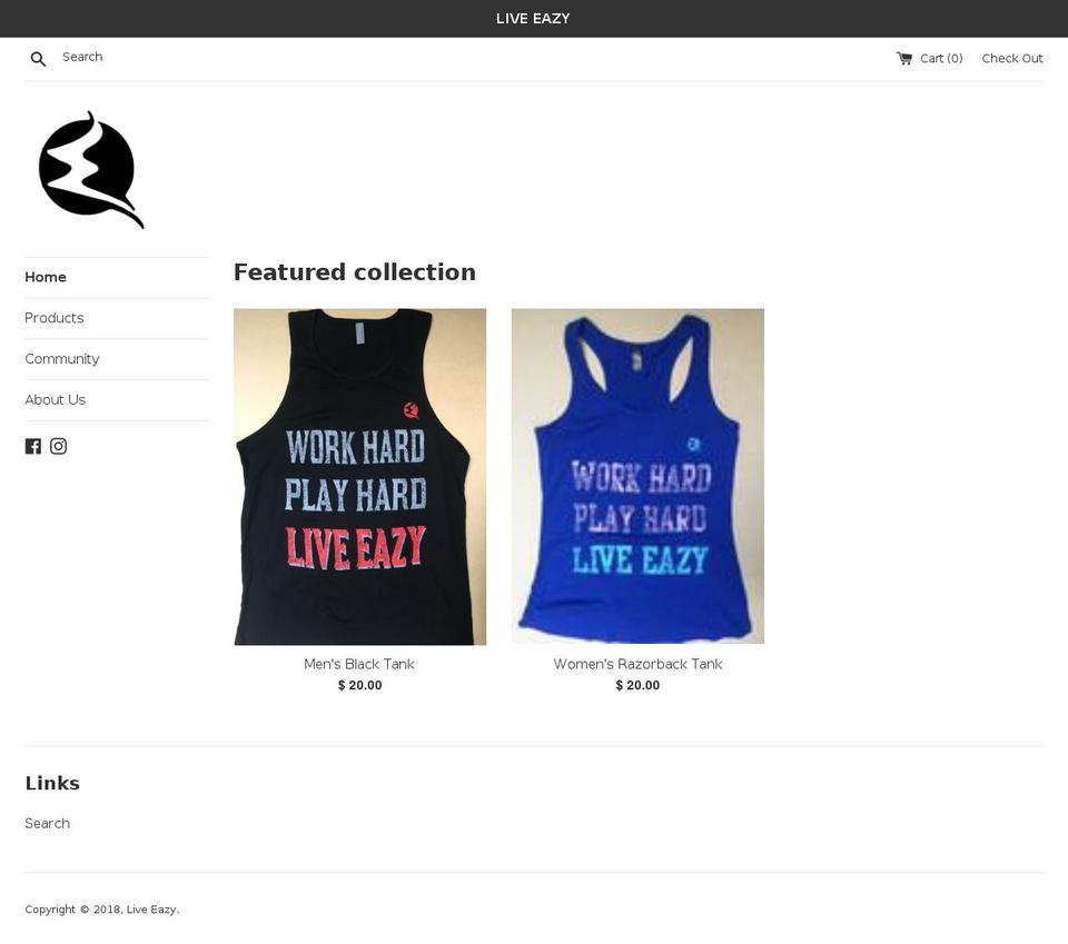 liveeazy.net shopify website screenshot