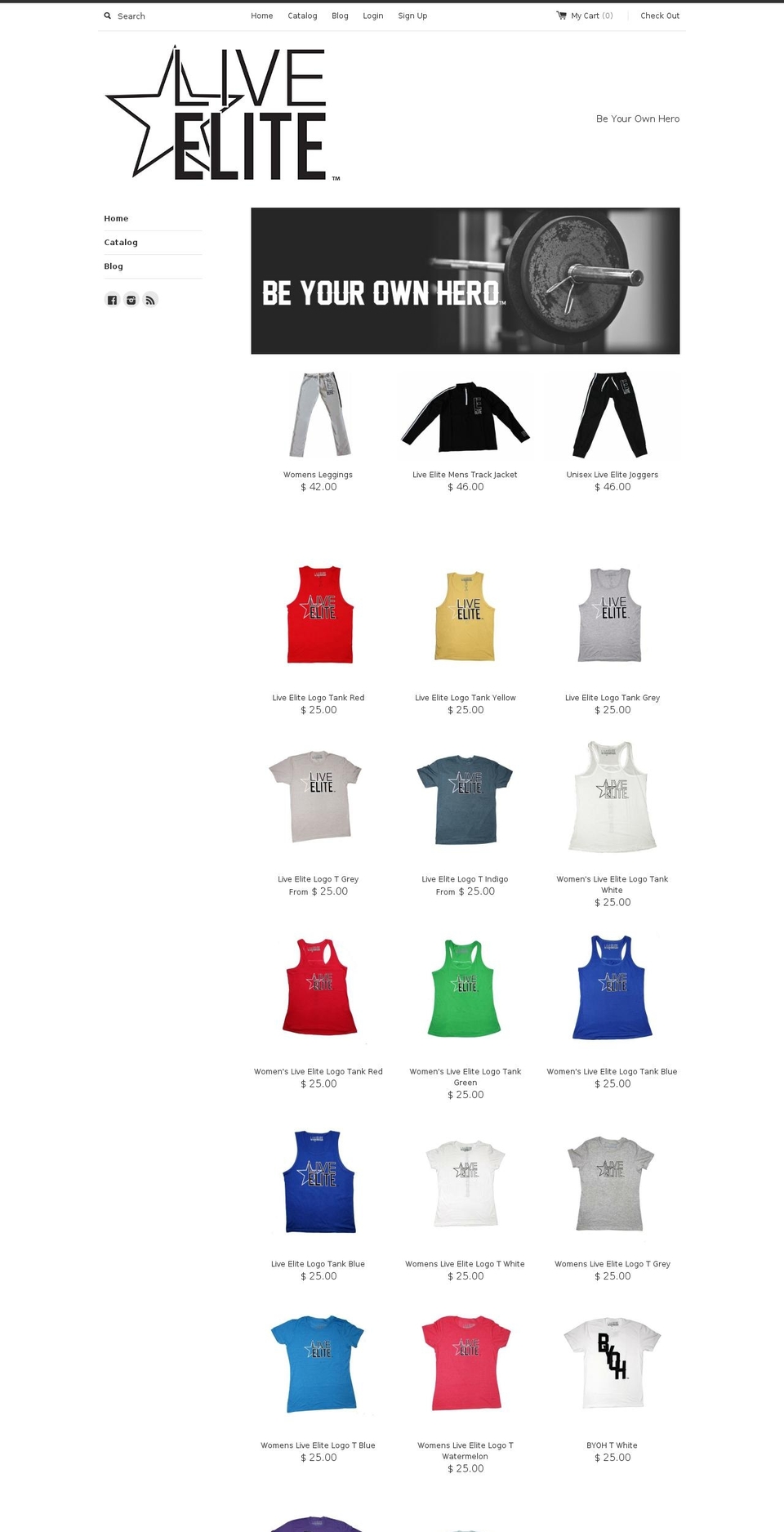 liveeliteapparel.com shopify website screenshot
