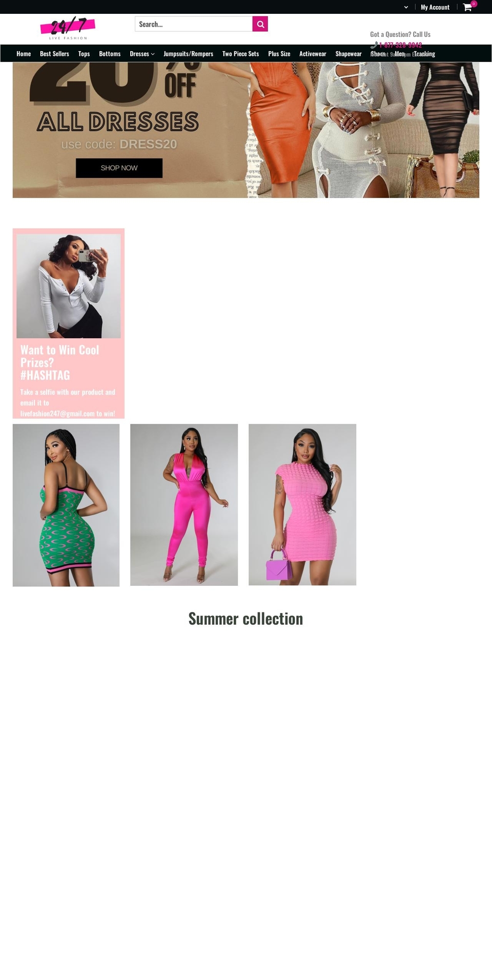 livefashions247.com shopify website screenshot