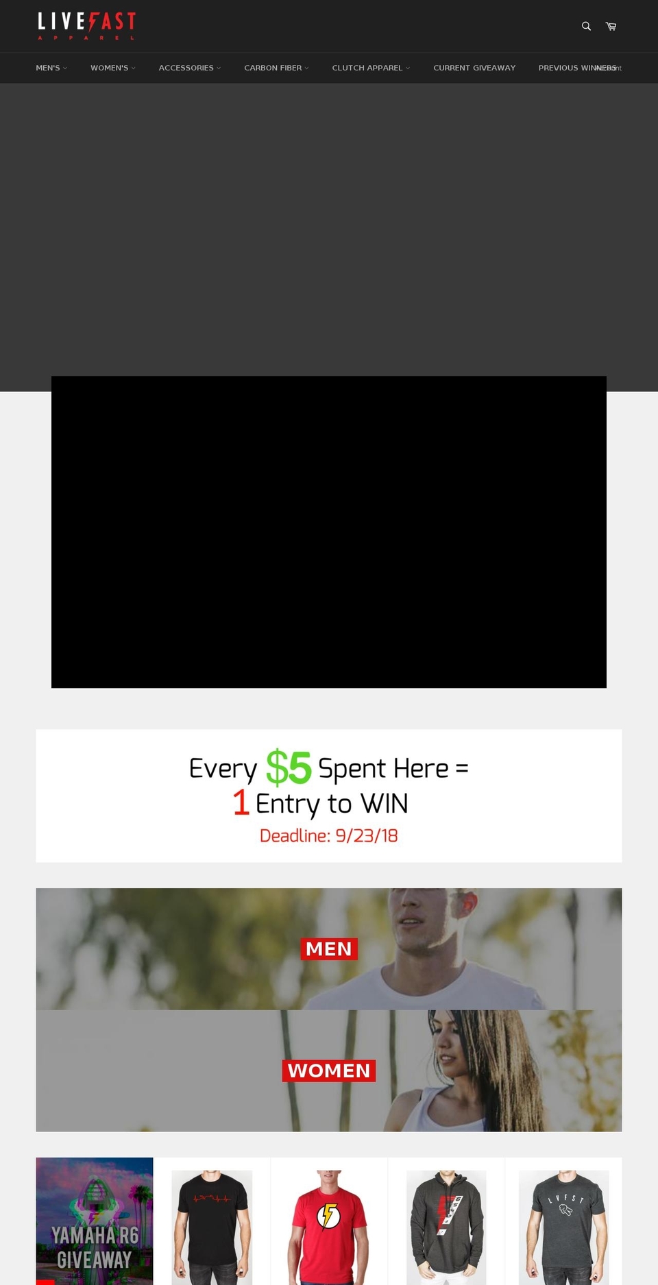 livefastapparel.com — Shopify storefront screenshot