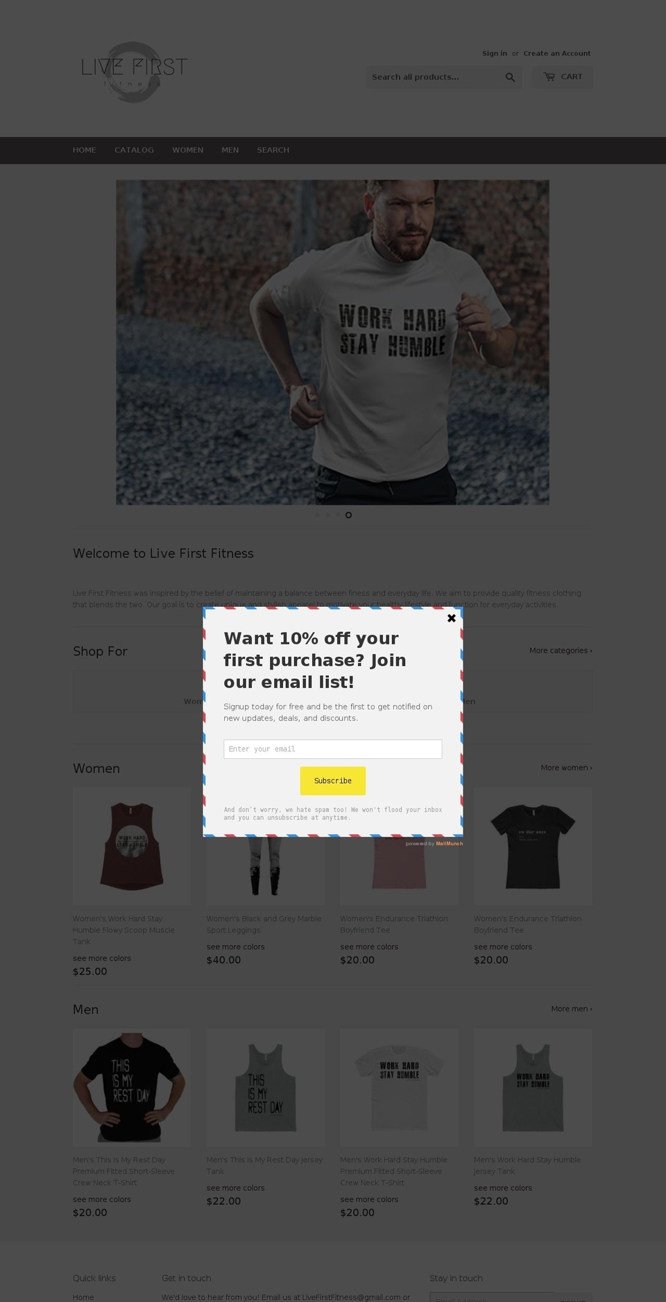 livefirstfitness.com — Shopify storefront screenshot