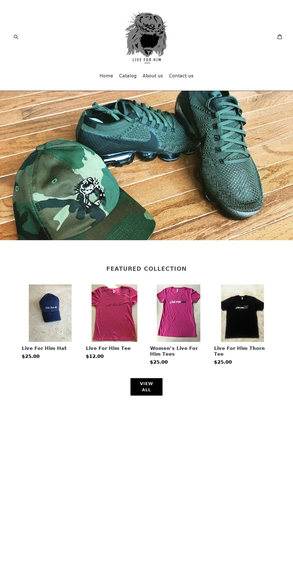 liveforhimapparel.com — Shopify storefront screenshot