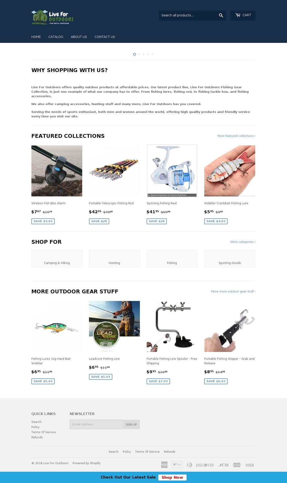 liveforoutdoors.com — Shopify storefront screenshot
