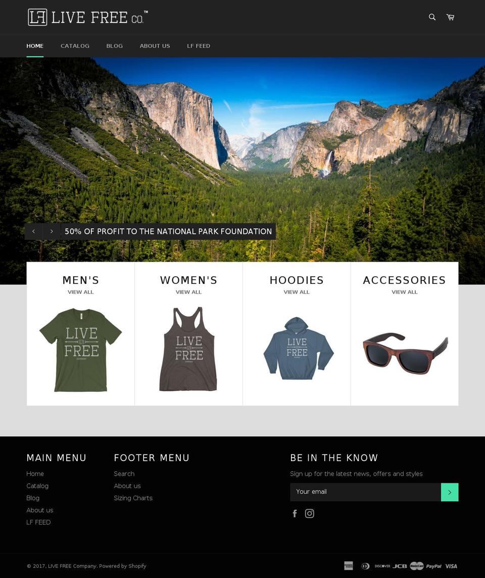 livefreeco.com shopify website screenshot