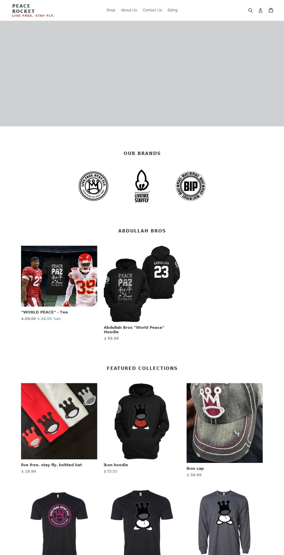 livefreestayfly.com shopify website screenshot
