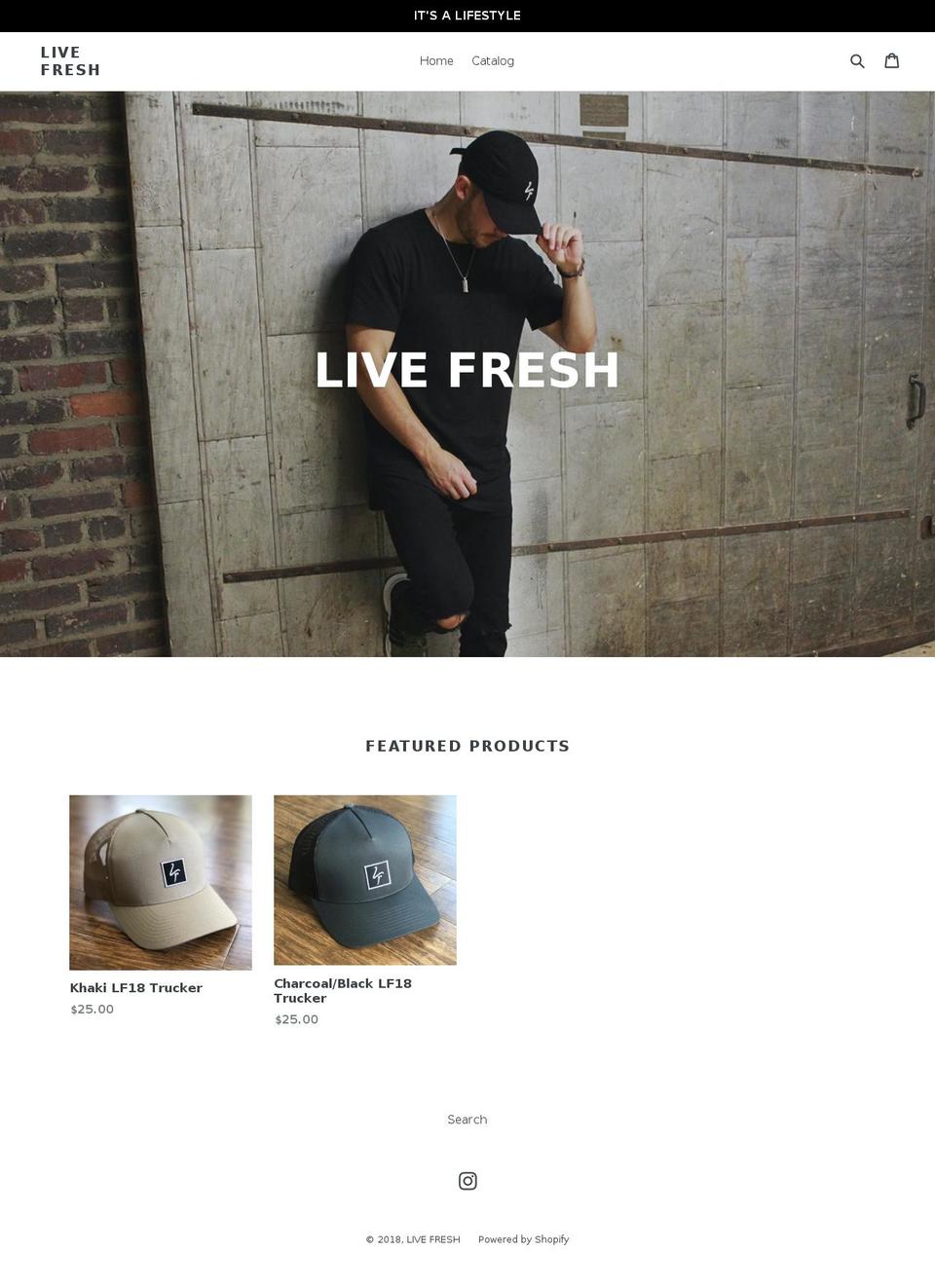 livefreshbrand.com — Shopify storefront screenshot