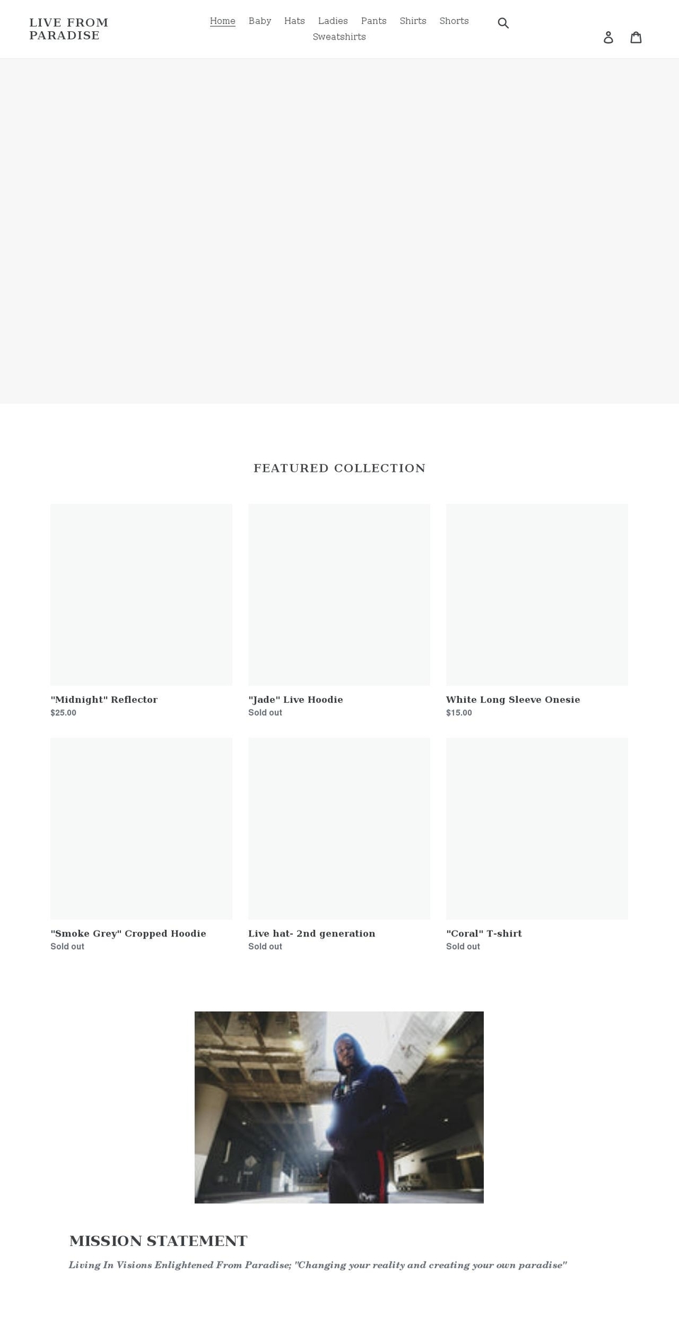 livefromparadisellc.com shopify website screenshot