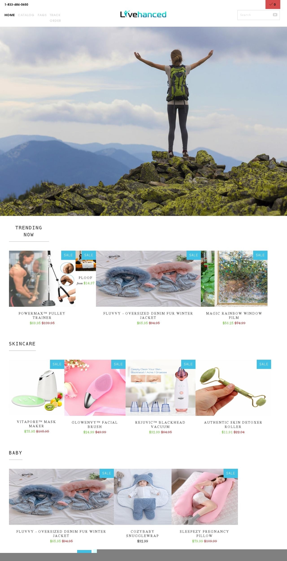 livehanced.com shopify website screenshot