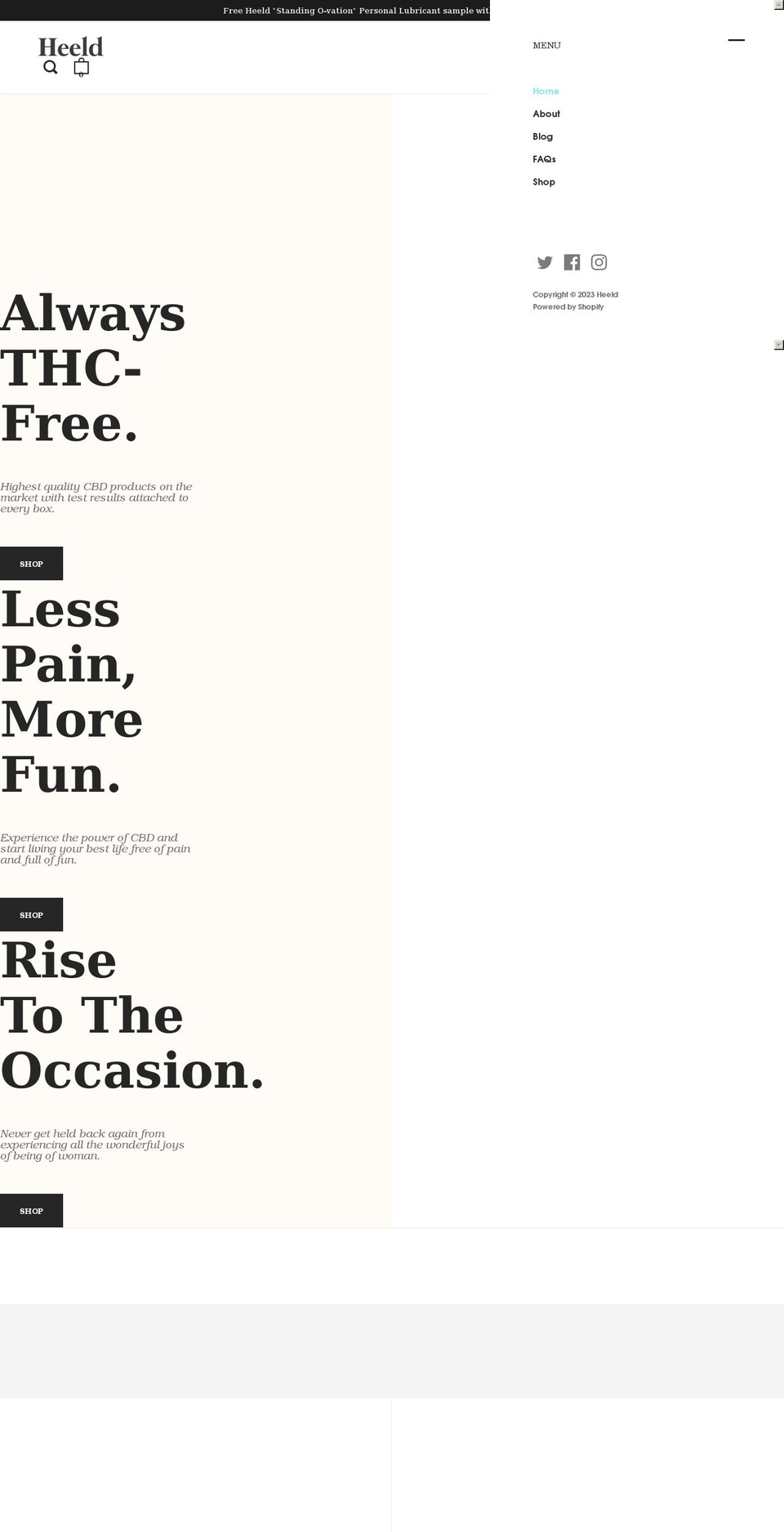 liveheeld.com shopify website screenshot
