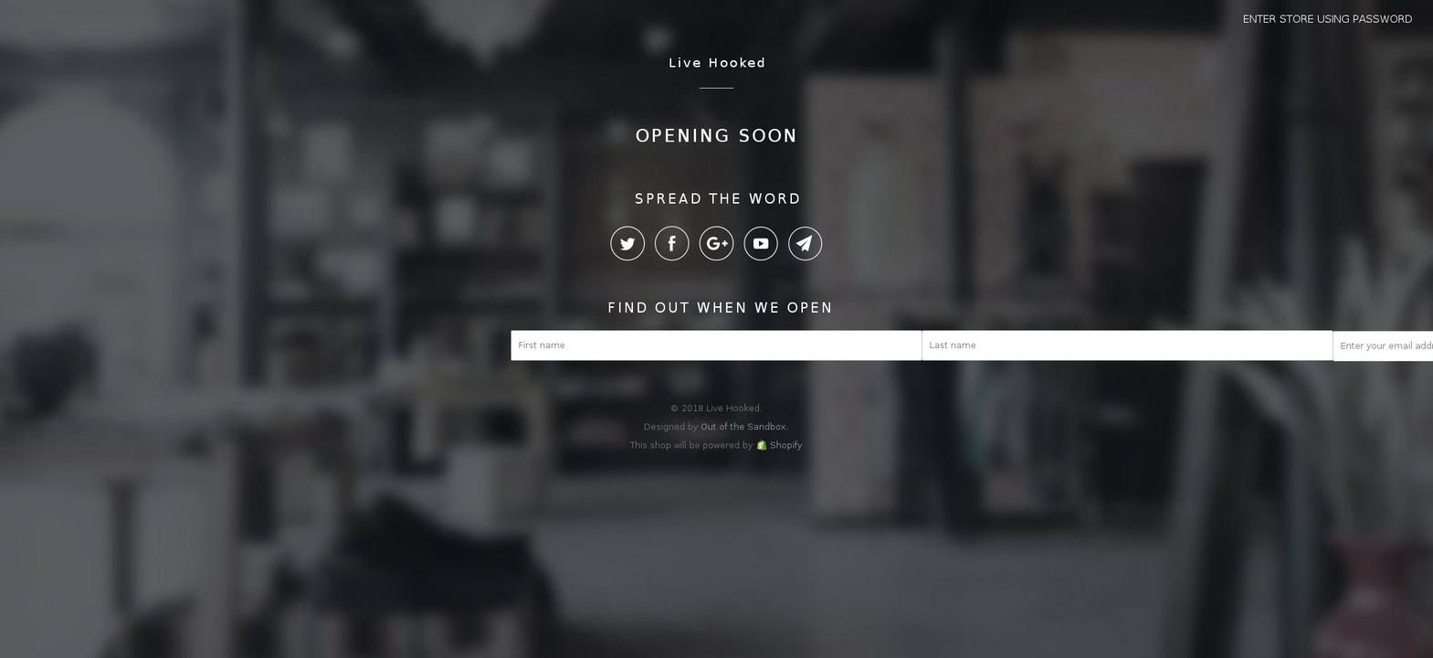 livehooked.com shopify website screenshot
