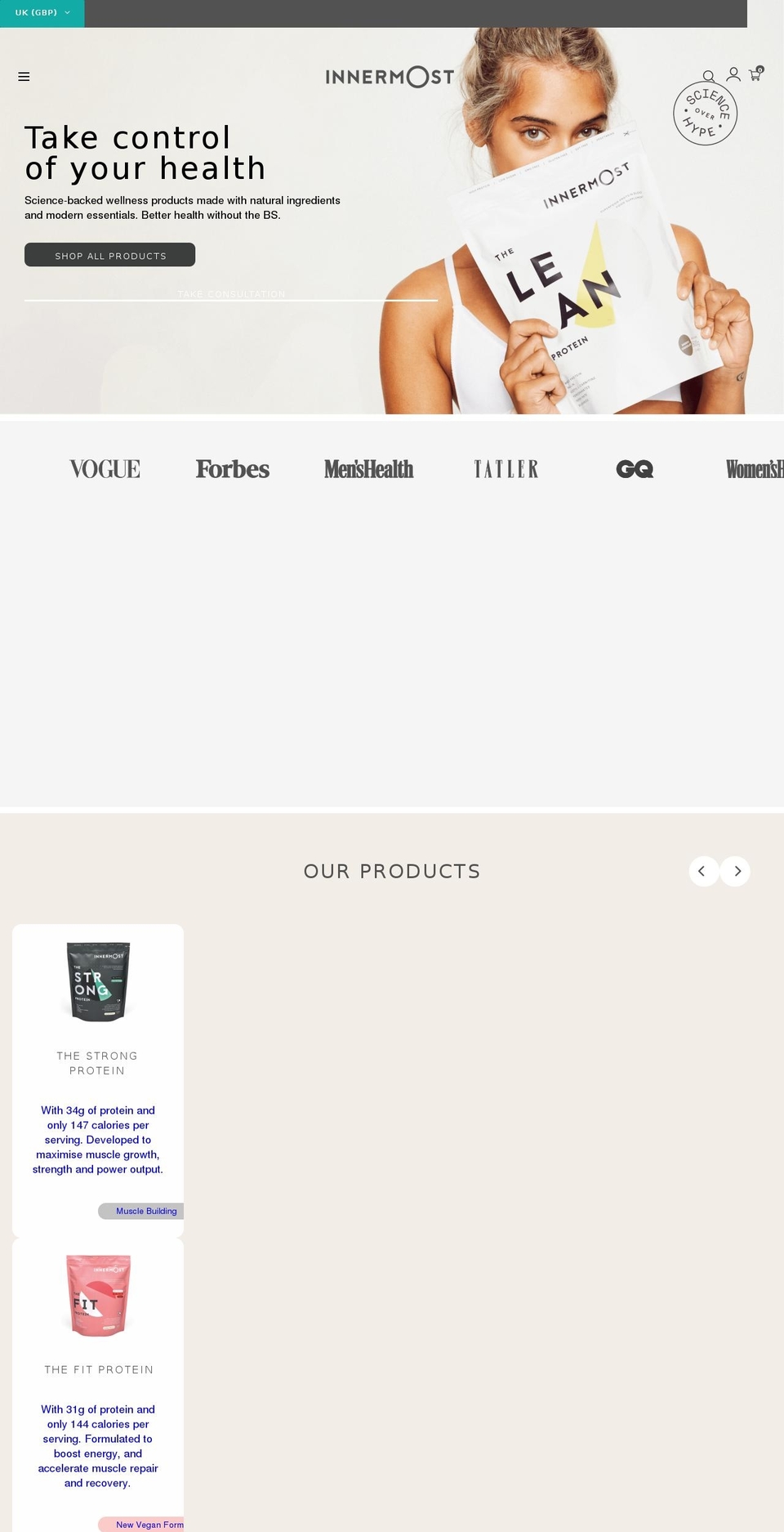 liveinnermost.com shopify website screenshot