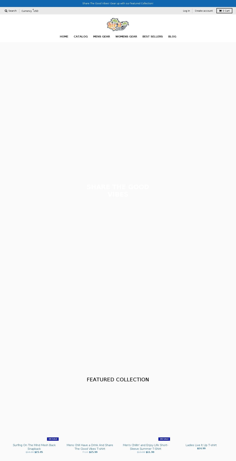 liveitupapparel.com — Shopify storefront screenshot
