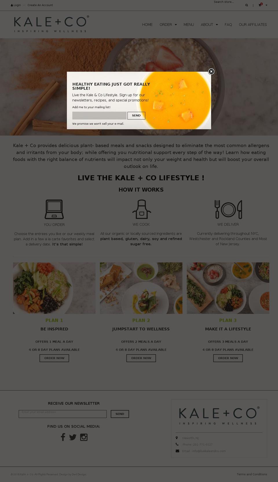 livekaleandco.com — Shopify storefront screenshot