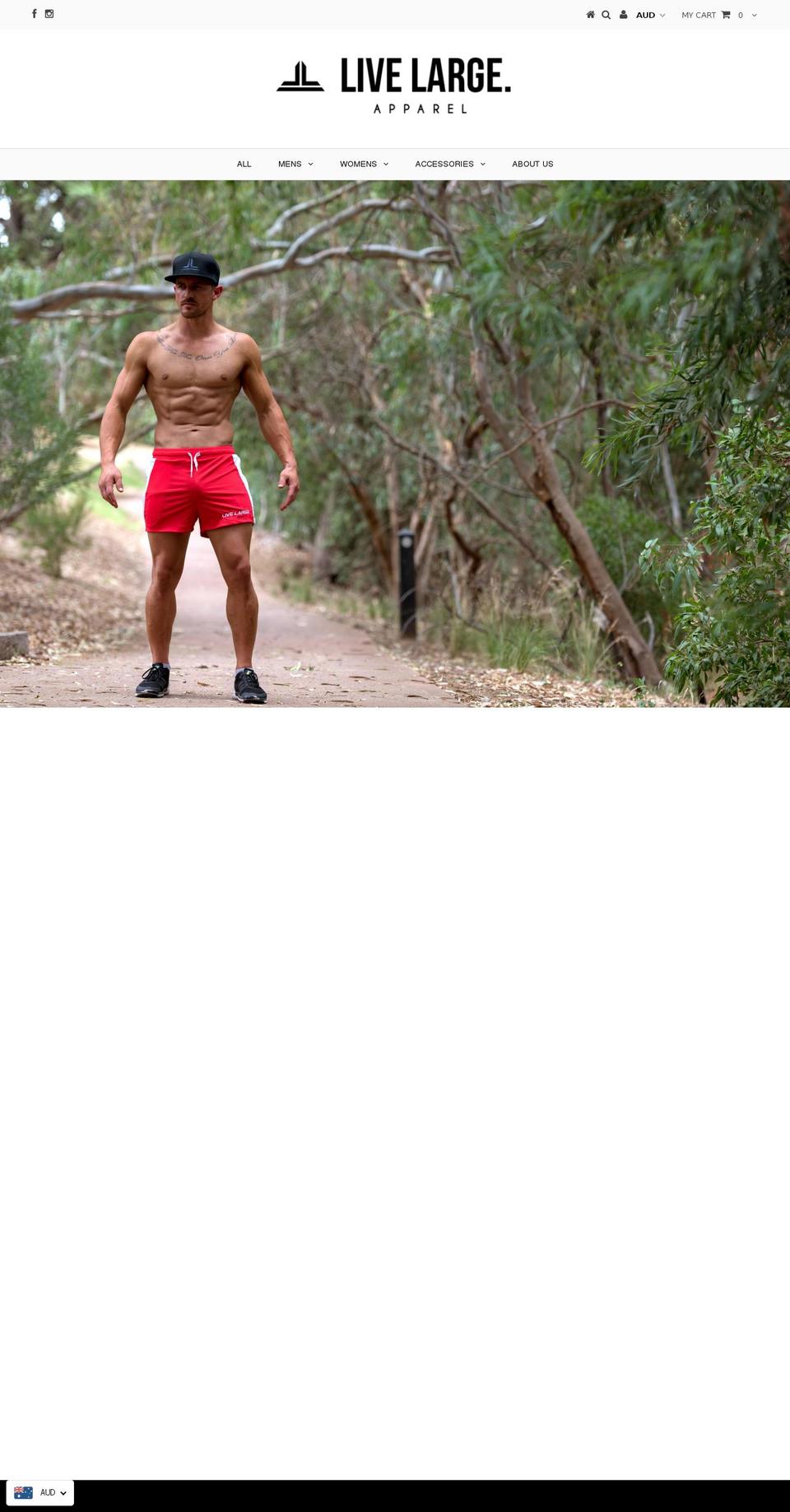livelargeapparel.com shopify website screenshot