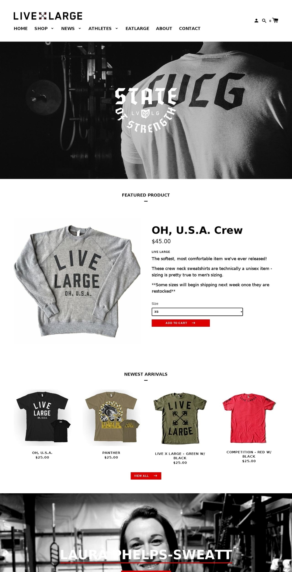 livelargefitness.com shopify website screenshot