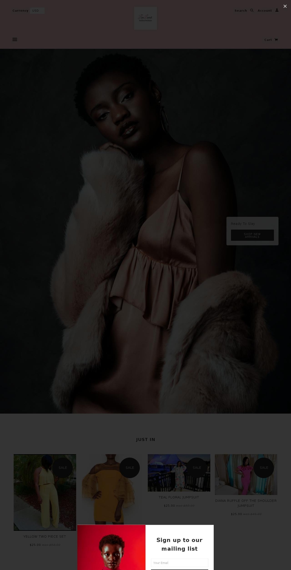 livelavishfashion.com — Shopify storefront screenshot