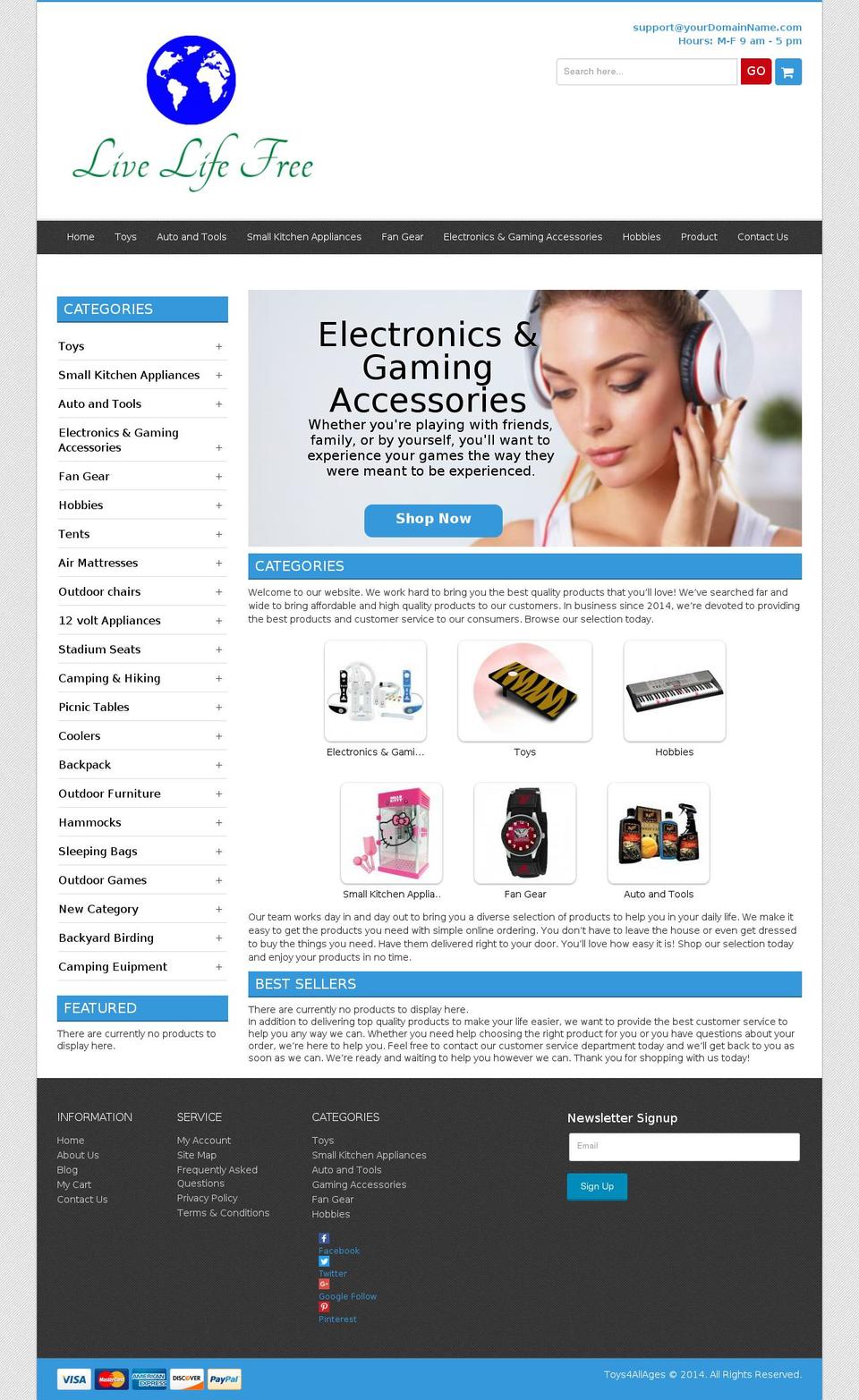 livelifefree.net shopify website screenshot