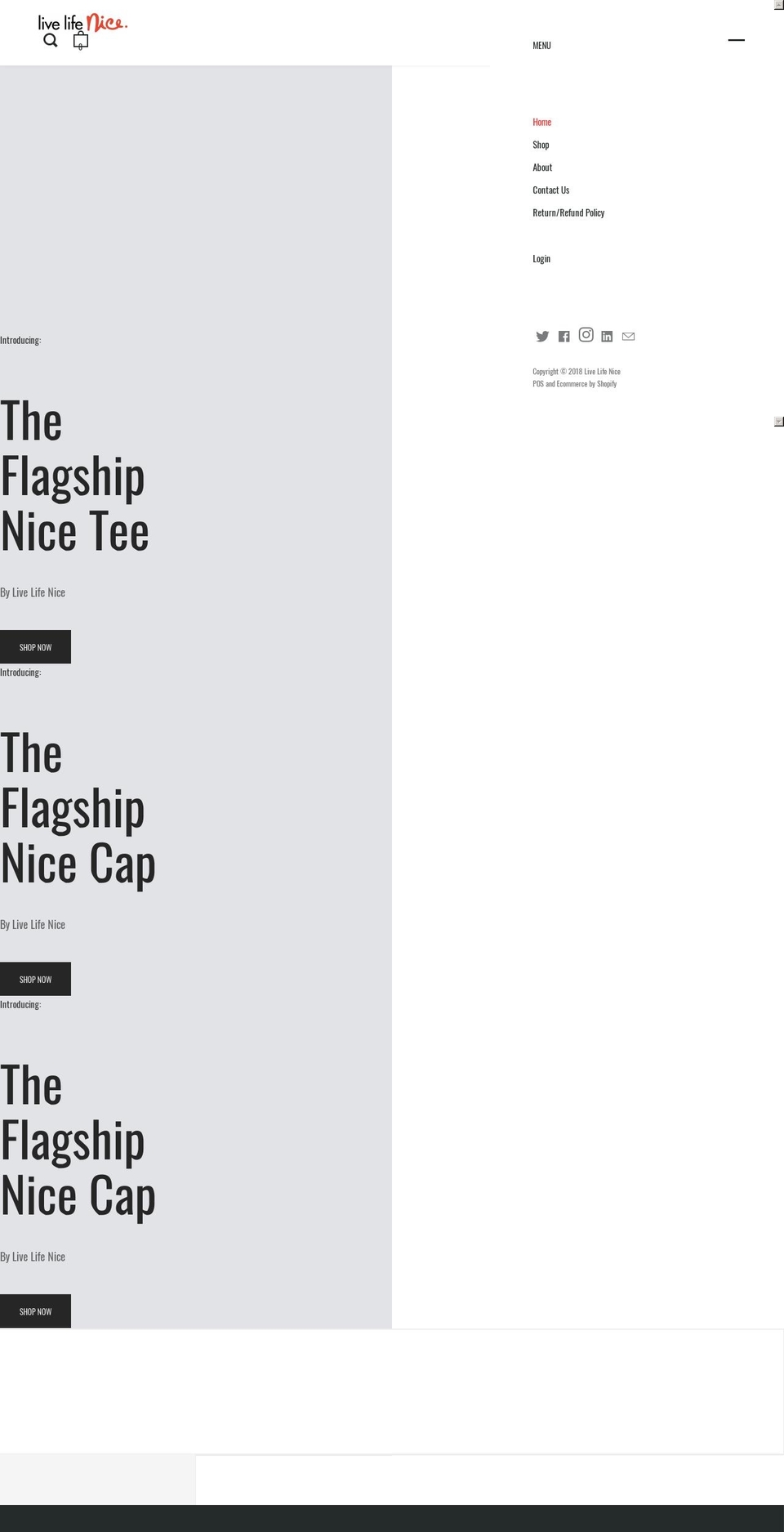 livelifenice.com shopify website screenshot